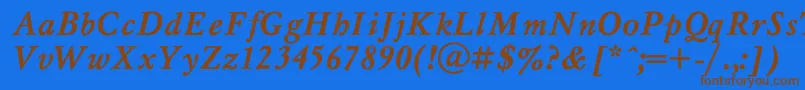 MyslBo1 Font – Brown Fonts on Blue Background