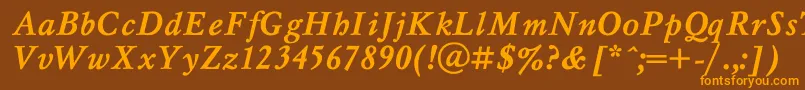 MyslBo1 Font – Orange Fonts on Brown Background
