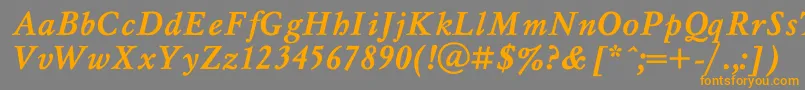 MyslBo1-Schriftart – Orangefarbene Schriften auf grauem Hintergrund