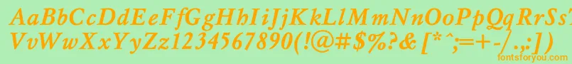 MyslBo1 Font – Orange Fonts on Green Background