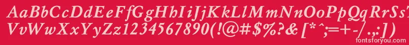 MyslBo1 Font – Pink Fonts on Red Background