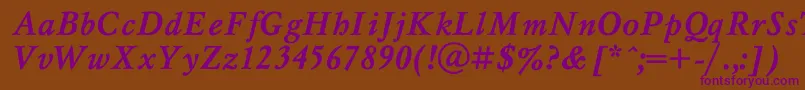 MyslBo1 Font – Purple Fonts on Brown Background