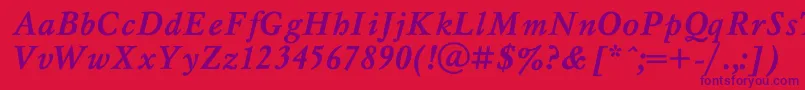 MyslBo1 Font – Purple Fonts on Red Background