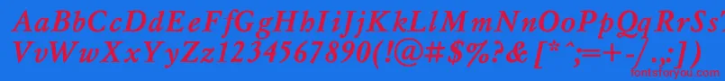 MyslBo1 Font – Red Fonts on Blue Background