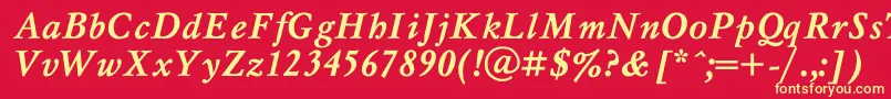 MyslBo1 Font – Yellow Fonts on Red Background