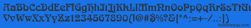 AralgishNormal-fontti – mustat fontit sinisellä taustalla