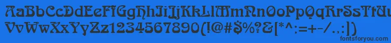 Czcionka AralgishNormal – czarne czcionki na niebieskim tle