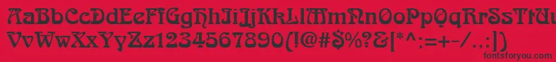 フォントAralgishNormal – 赤い背景に黒い文字