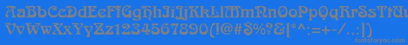 フォントAralgishNormal – 青い背景に灰色の文字