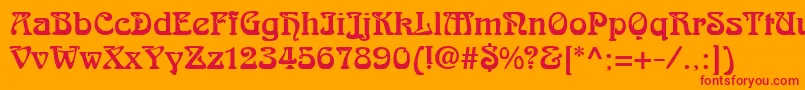 フォントAralgishNormal – オレンジの背景に赤い文字
