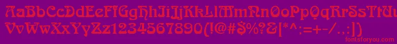 フォントAralgishNormal – 紫の背景に赤い文字