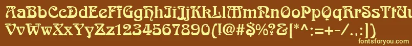 AralgishNormal Font – Yellow Fonts on Brown Background