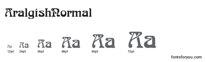 Размеры шрифта AralgishNormal