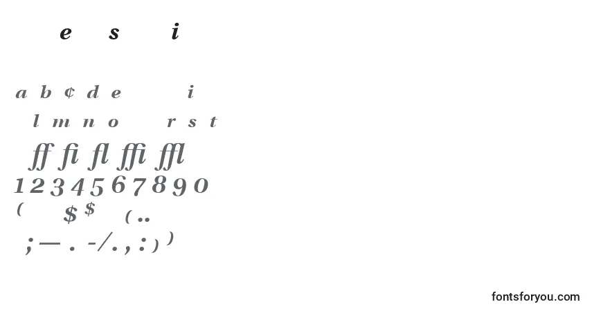 Schriftart UtopiaExpertSemiboldItalic – Alphabet, Zahlen, spezielle Symbole