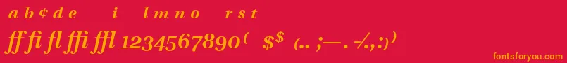 UtopiaExpertSemiboldItalic Font – Orange Fonts on Red Background