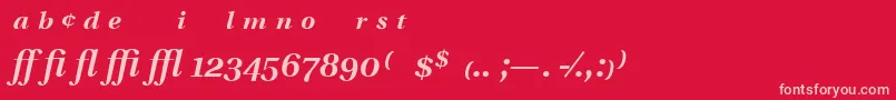 UtopiaExpertSemiboldItalic Font – Pink Fonts on Red Background