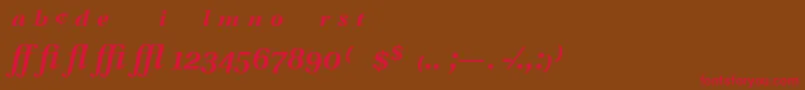 UtopiaExpertSemiboldItalic Font – Red Fonts on Brown Background