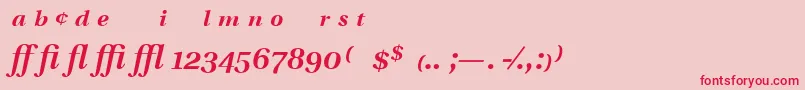 UtopiaExpertSemiboldItalic Font – Red Fonts on Pink Background