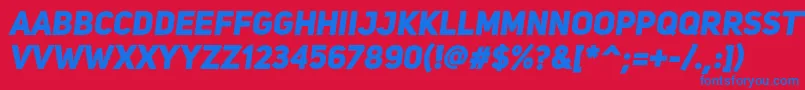 UniSansHeavyItalic Font – Blue Fonts on Red Background