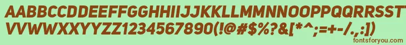 UniSansHeavyItalic Font – Brown Fonts on Green Background