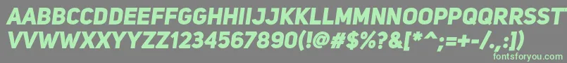 Шрифт UniSansHeavyItalic – зелёные шрифты на сером фоне