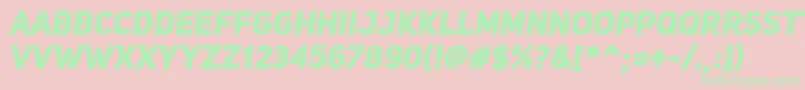 UniSansHeavyItalic Font – Green Fonts on Pink Background