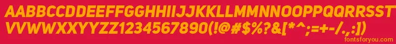 UniSansHeavyItalic Font – Orange Fonts on Red Background