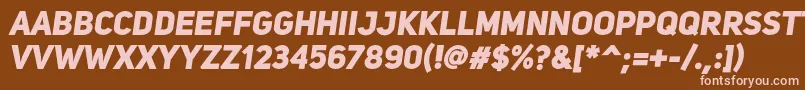 Шрифт UniSansHeavyItalic – розовые шрифты на коричневом фоне
