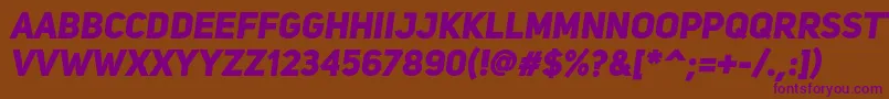 UniSansHeavyItalic Font – Purple Fonts on Brown Background