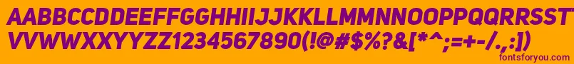 UniSansHeavyItalic Font – Purple Fonts on Orange Background