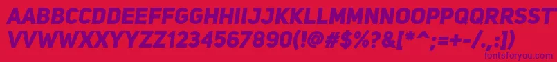 UniSansHeavyItalic Font – Purple Fonts on Red Background
