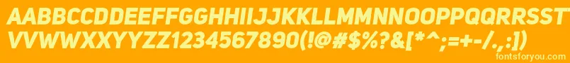 UniSansHeavyItalic Font – Yellow Fonts on Orange Background