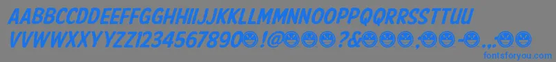 AmericanPurposeCasual02-Schriftart – Blaue Schriften auf grauem Hintergrund