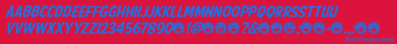 AmericanPurposeCasual02 Font – Blue Fonts on Red Background