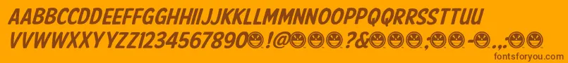 AmericanPurposeCasual02-Schriftart – Braune Schriften auf orangefarbenem Hintergrund