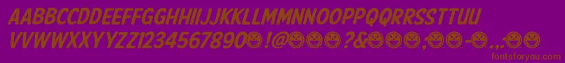 AmericanPurposeCasual02-Schriftart – Braune Schriften auf violettem Hintergrund