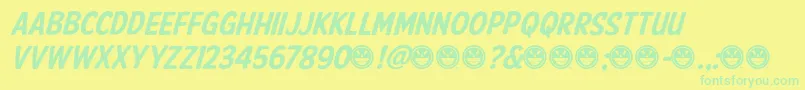 AmericanPurposeCasual02 Font – Green Fonts on Yellow Background