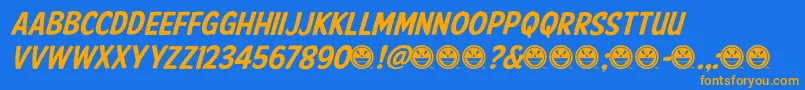 AmericanPurposeCasual02 Font – Orange Fonts on Blue Background