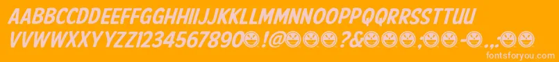 AmericanPurposeCasual02-Schriftart – Rosa Schriften auf orangefarbenem Hintergrund