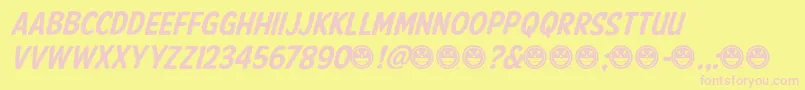 AmericanPurposeCasual02 Font – Pink Fonts on Yellow Background