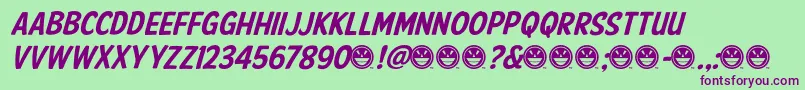 AmericanPurposeCasual02 Font – Purple Fonts on Green Background