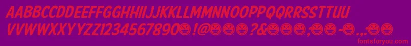 AmericanPurposeCasual02 Font – Red Fonts on Purple Background