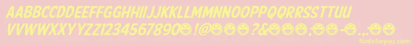 AmericanPurposeCasual02 Font – Yellow Fonts on Pink Background