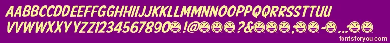 AmericanPurposeCasual02 Font – Yellow Fonts on Purple Background