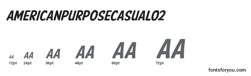 AmericanPurposeCasual02 Font Sizes