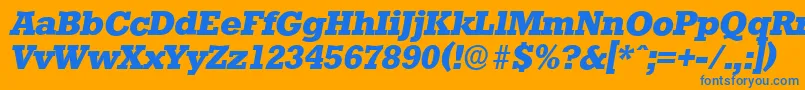 StaffordserialXboldItalic Font – Blue Fonts on Orange Background