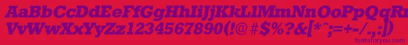 StaffordserialXboldItalic Font – Purple Fonts on Red Background