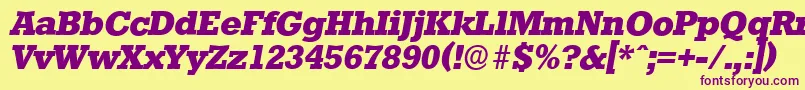 StaffordserialXboldItalic Font – Purple Fonts on Yellow Background