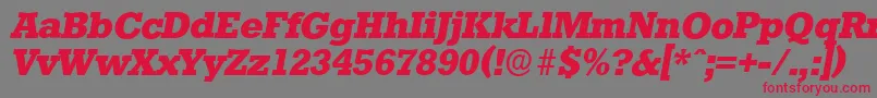 StaffordserialXboldItalic-Schriftart – Rote Schriften auf grauem Hintergrund