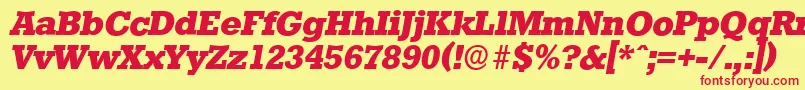 StaffordserialXboldItalic Font – Red Fonts on Yellow Background